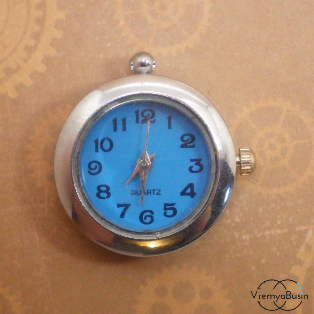 Купить Основа для часов, цвет серебро, циферблат арабский, голубой по цене  228.74 ₽ - 2936-08