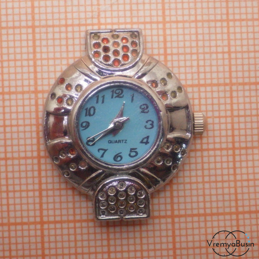 Купить Основа для часов, цвет серебро, циферблат арабский, голубой по цене  228.74 ₽ - 2952-05