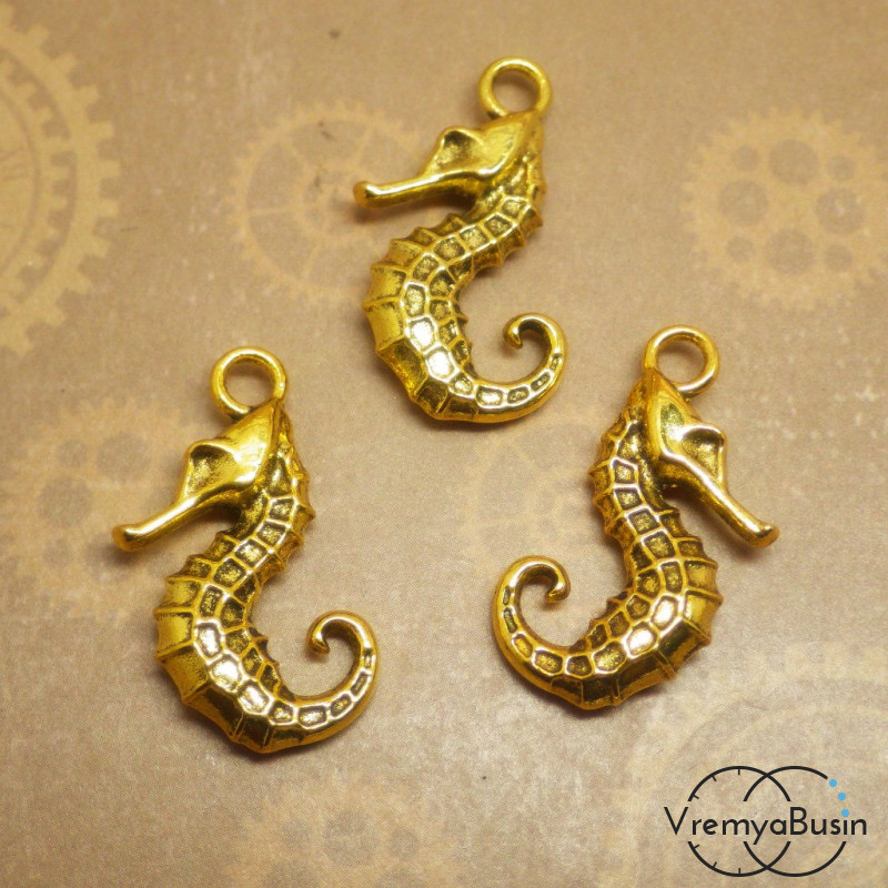 Морской конек. Подвеска под золото.
