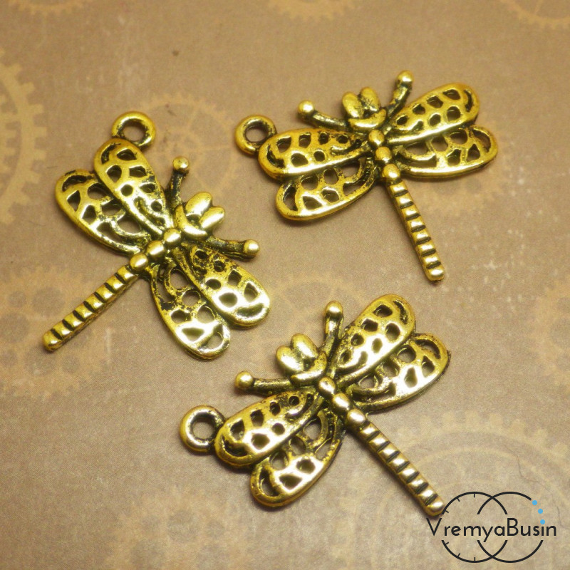 Стрекоза. Подвеска под золото.