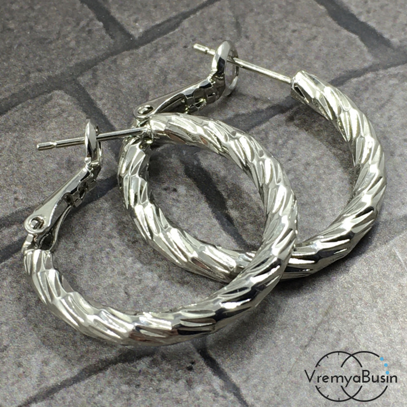 Швензы-гвоздики из латуни с родиевым покрытием (1 пара)