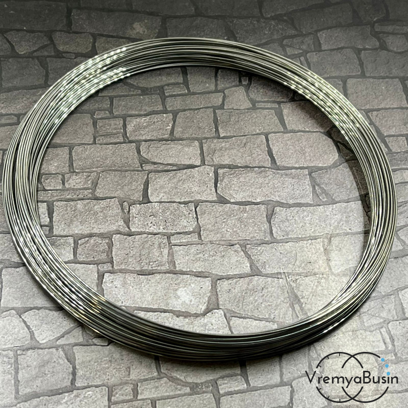 Мемори-проволока для колье, цв.никель, диам. 140 мм (1 виток)