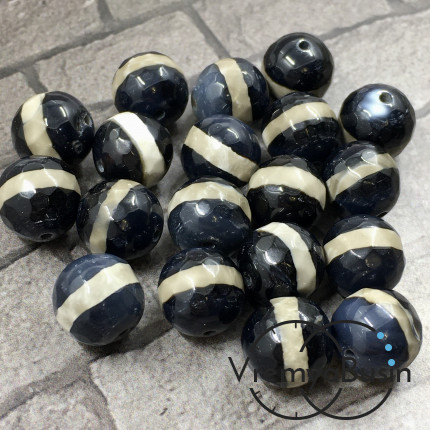 Агат дзи, шарик граненый 10 мм (1 шт.)