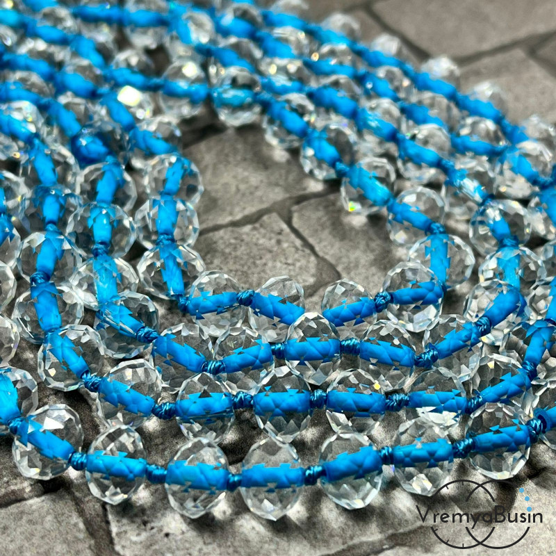 Бусины стеклянные граненые, 6х8 мм  (упак. 10  шт.)