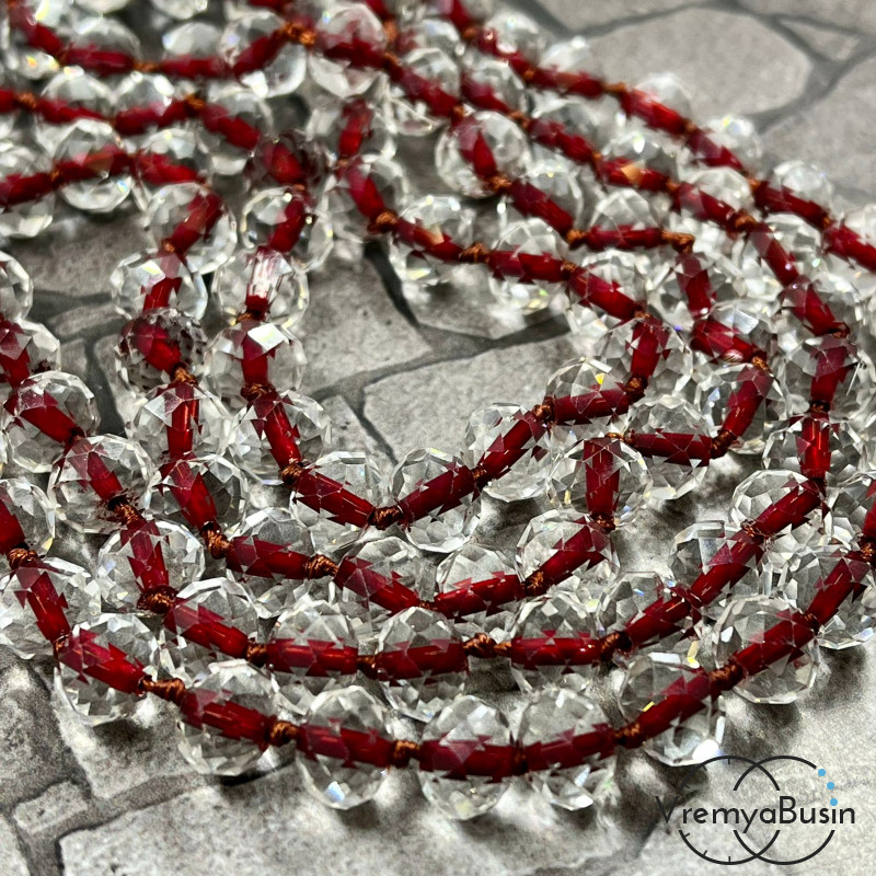 Бусины стеклянные граненые, 6х8 мм  (упак. 10  шт.)