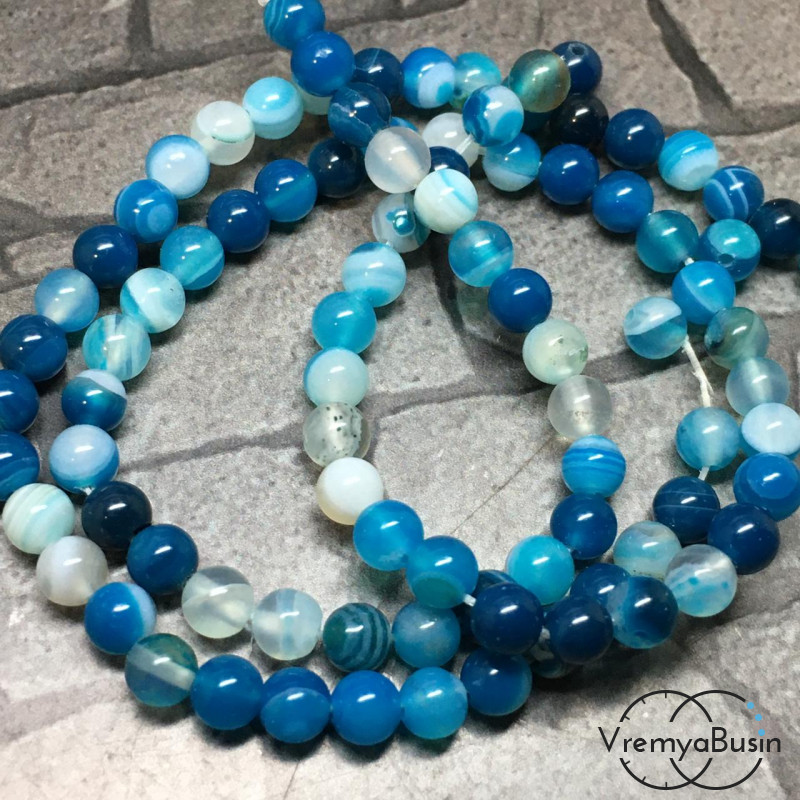 Агат тонир., шарик гладкий 4 мм, цв. бирюзовый (1 шт)