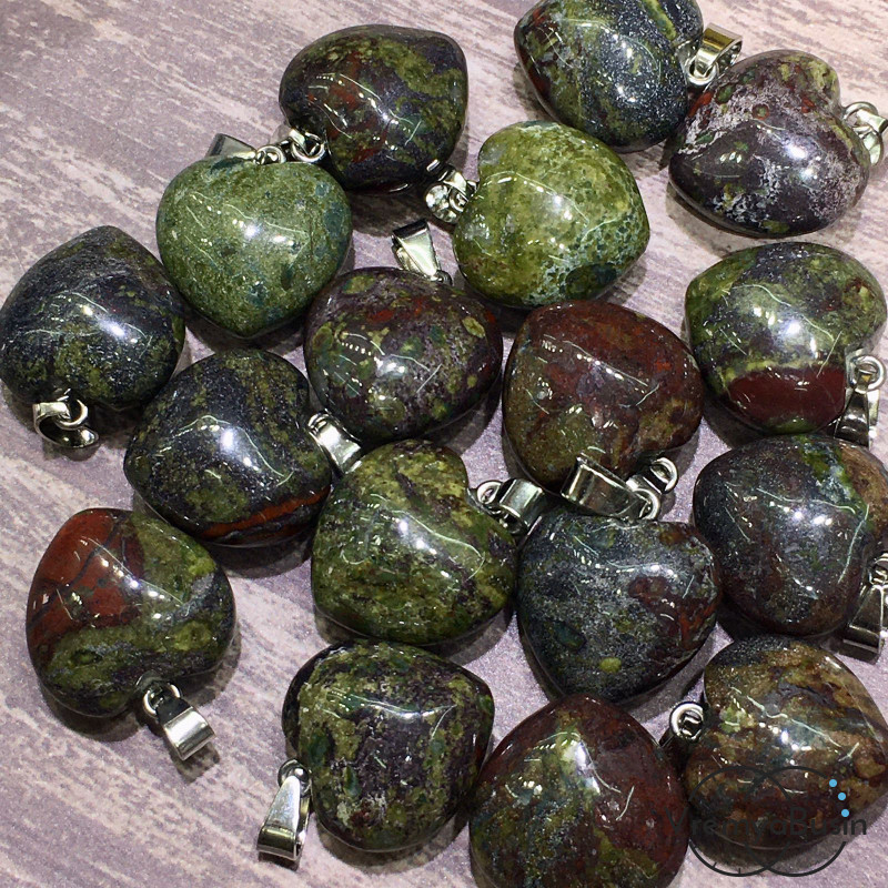 Яшма. Подвеска объемное сердце, 12х20х20 мм (2 шт.)