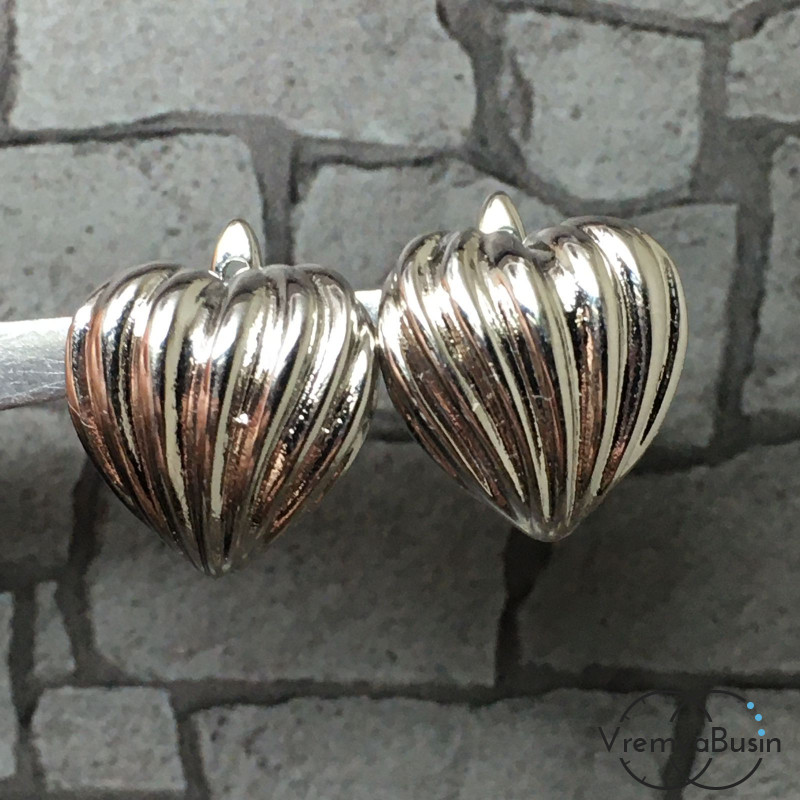 Швензы с английским замком, латунь с родиевым покрытием (1 пара)