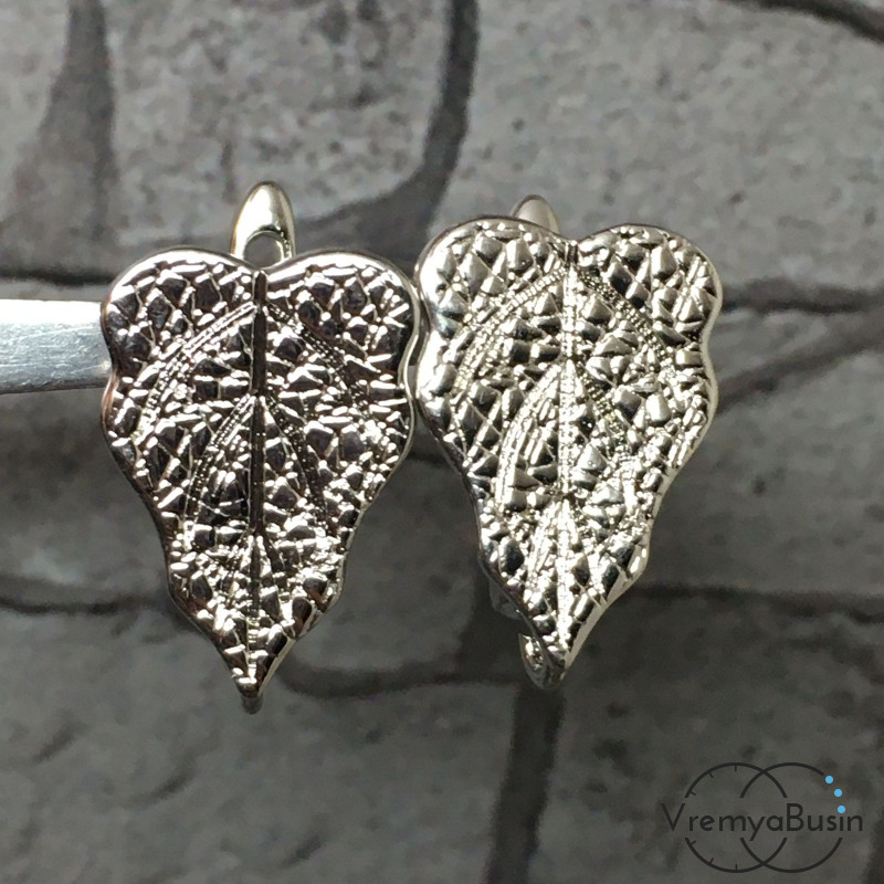 Швензы с английским замком, латунь с родиевым покрытием (1 пара)