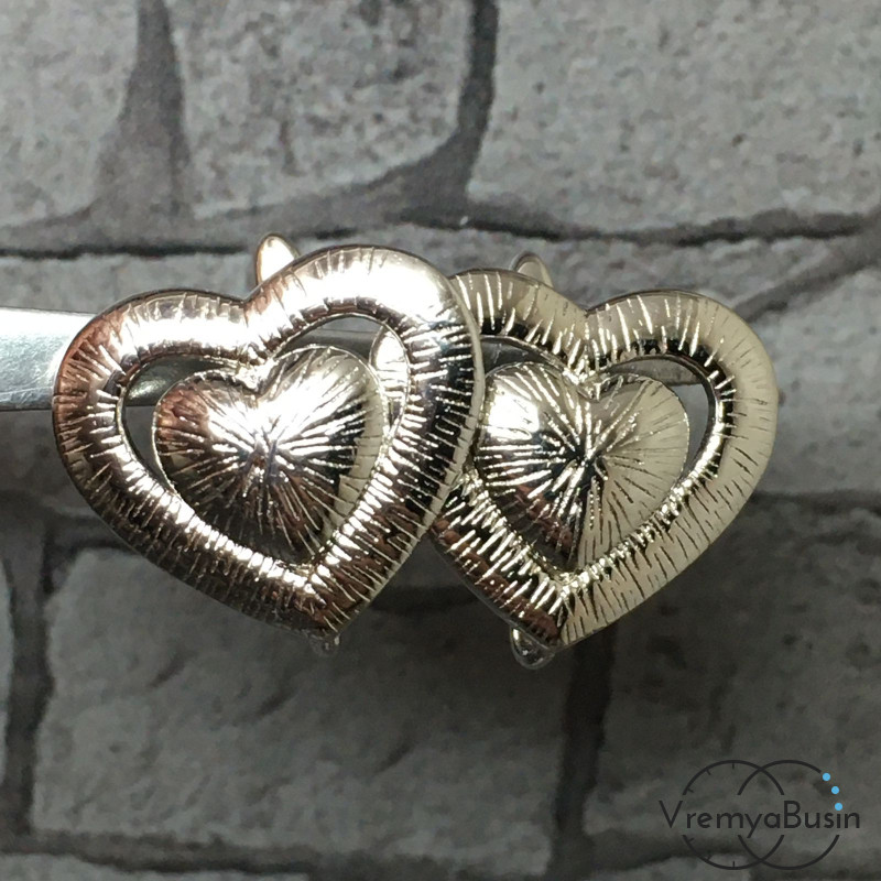 Швензы с английским замком, латунь с родиевым покрытием (1 пара)