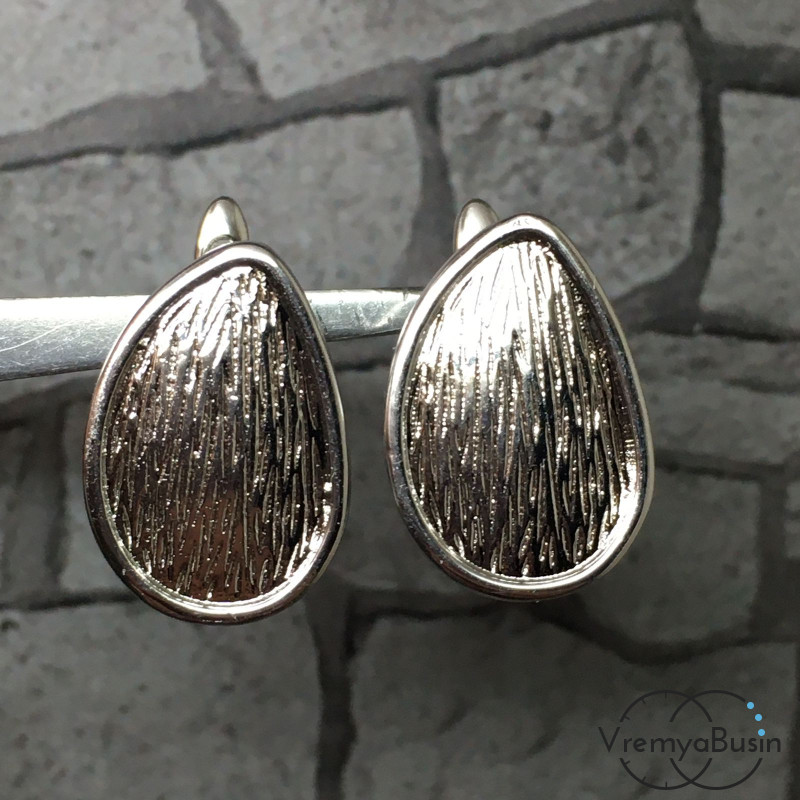 Швензы с английским замком, латунь с родиевым покрытием (1 пара)