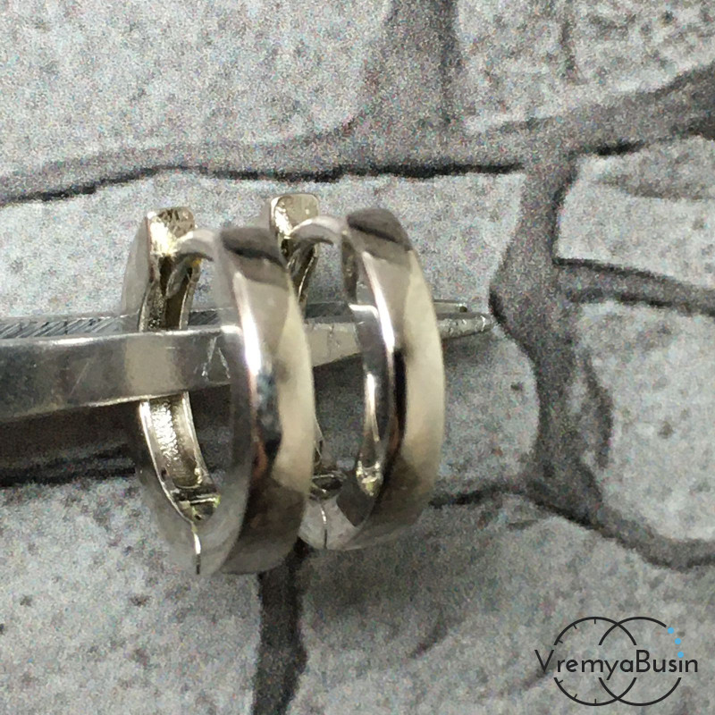 Швензы с французским замком, 2х15 мм, латунь с родиевым покрытием (1 пара)