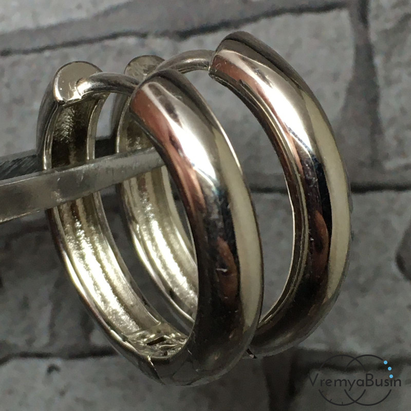 Швензы с французским замком, 4х22 мм, латунь с родиевым покрытием (1 пара)