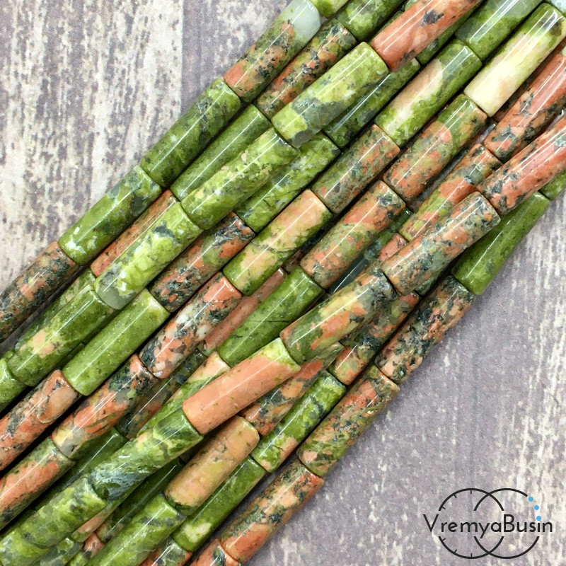 Унакит. Трубочка гладкая 4х14мм (нить, ок. 28 шт.) 