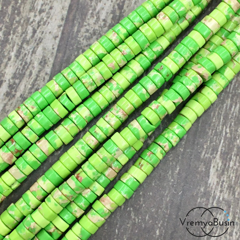 Бусины из камня. Шайбы гладкие 2х4 мм (нить, ок. 150 шт.) 