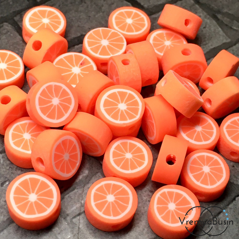Бусины из полимерной глины "Апельсинки", 10 мм  (1    шт.)