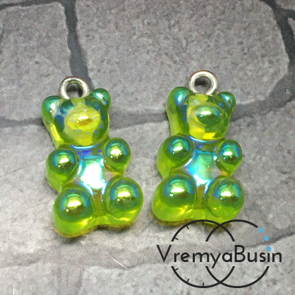 Подвеска акриловая "Мармеладный мишка", 11х18 мм  (1 шт.)