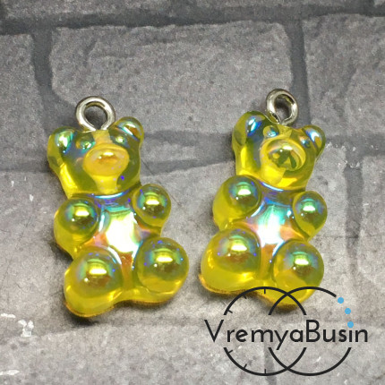 Подвеска акриловая "Мармеладный мишка", 11х18 мм  (1 шт.)