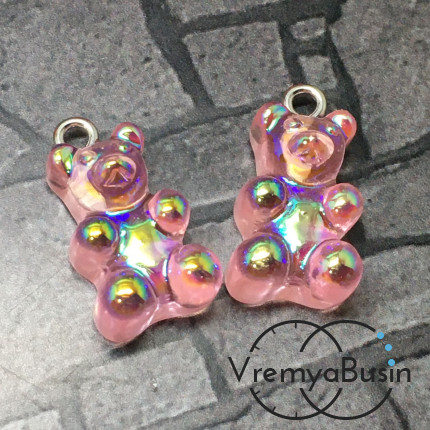 Подвеска акриловая "Мармеладный мишка", 11х18 мм  (1 шт.)