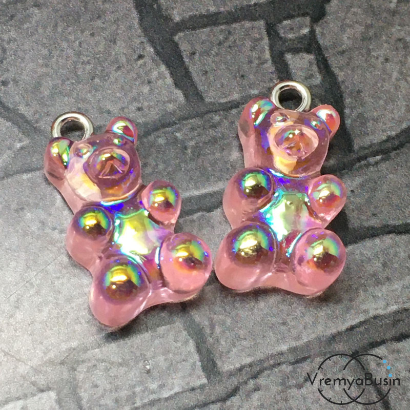 Подвеска акриловая "Мармеладный мишка", 11х18 мм  (1 шт.)