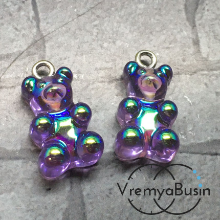 Подвеска акриловая "Мармеладный мишка", 11х18 мм  (1 шт.)
