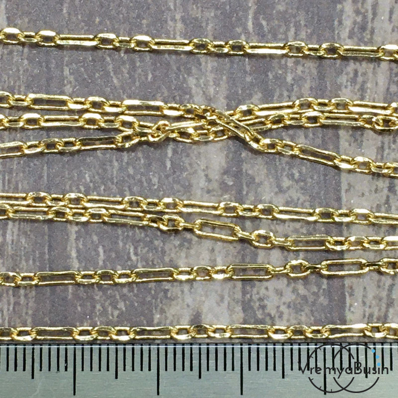 Цепочка металлическая в асс., латунь с позолотой (1 м.)