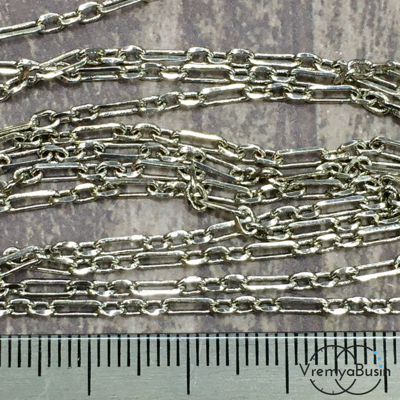 Цепочка металлическая в асс., латунь с родиевым покрытием (1 м.)