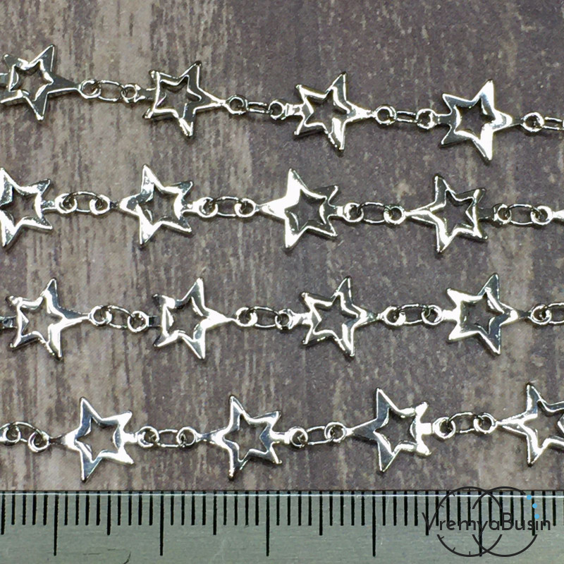 Цепочка металлическая в асс., латунь с родиевым покрытием (1 м.)