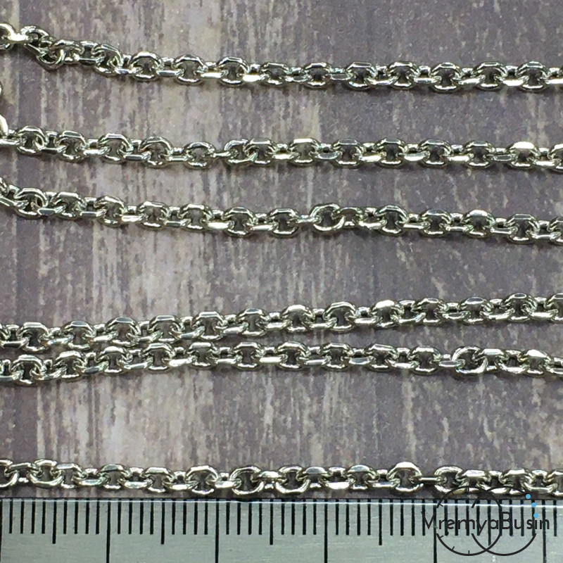 Цепочка металлическая в асс., латунь с родиевым покрытием (1 м.)