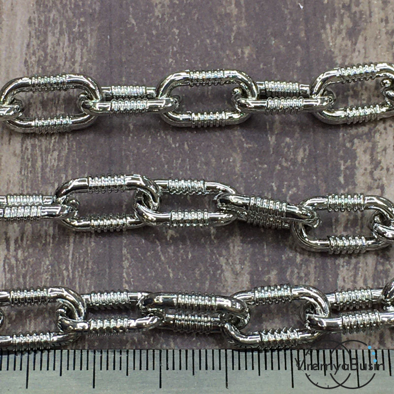 Цепочка металлическая в асс., латунь с родиевым покрытием (1/2 м.)