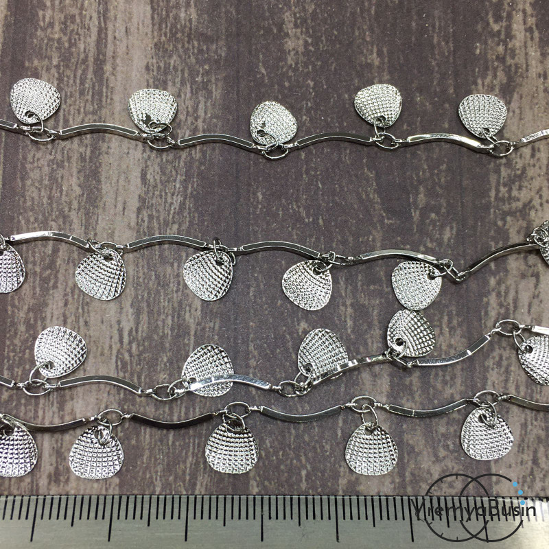 Цепочка металлическая в асс., латунь с родиевым покрытием (1 м.)