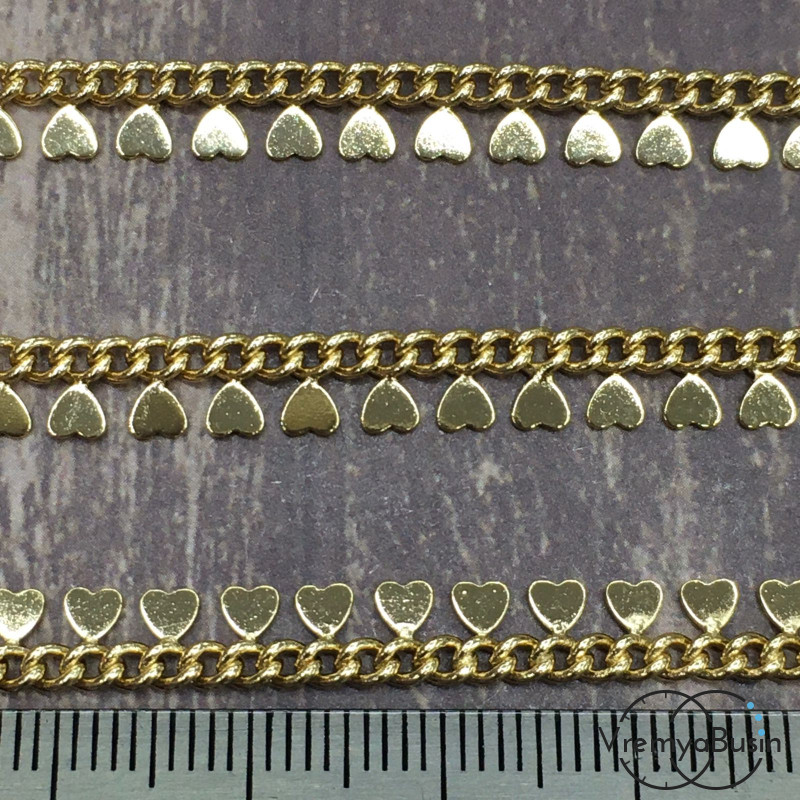 Цепочка металлическая в асс., латунь с позолотой (1 м.)