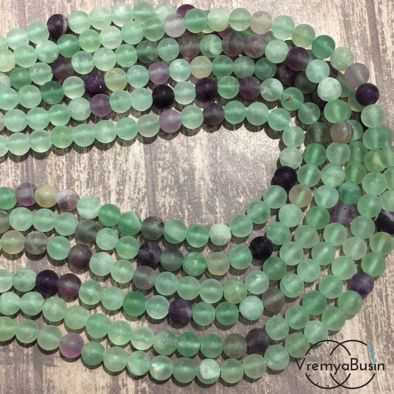 Флюорит. Матовый шарик 6 мм (1/2 нити, ок. 32 шт.)