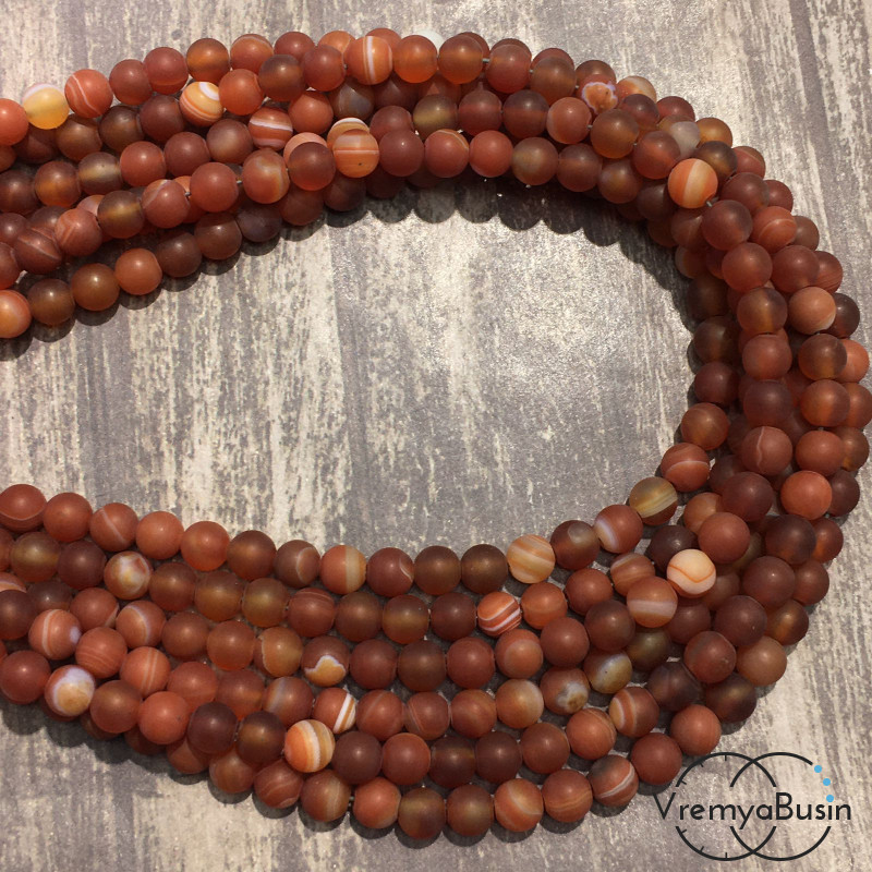 Сердолик. Матовый шарик 6 мм (1/2 нити, ок. 32 шт.)