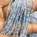 Сапфирин - голубой агат, самые мелкие граненые бусины из камня, 2 мм ААА качество (нить, ок. 40 см.)