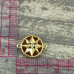 Коннектор "Звезда" со вставкой из сердолика, латунь с позолотой (1 шт.)