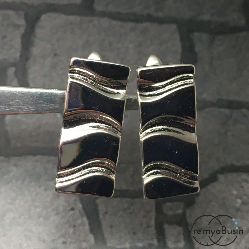 Швензы с английским замком, латунь с родиевым покрытием (1 пара)