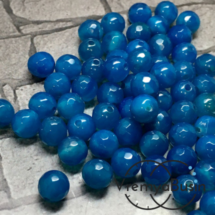 Агат полупрозрачный тонир., шарик граненый 6 мм (1 шт.)