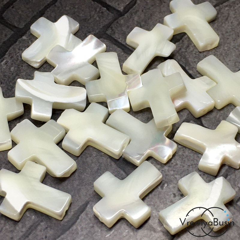 Перламутр натур., крестик 12х16 (1 шт.)