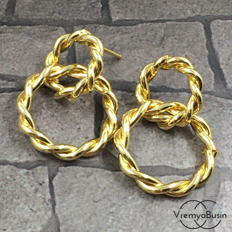 Швензы-гвоздики из латуни с позолотой (1 пара)