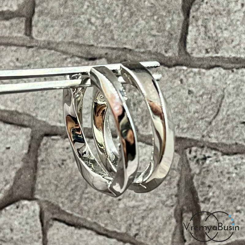 Швензы кольца, 3х22 мм, латунь с родиевым покрытием (1 пара)