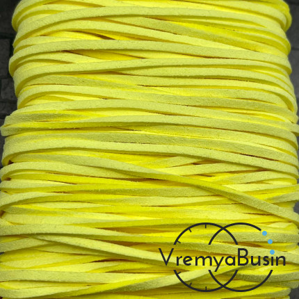 Шнур замшевый цветной 2,5 мм, цв. светло-желтый (1 м.)