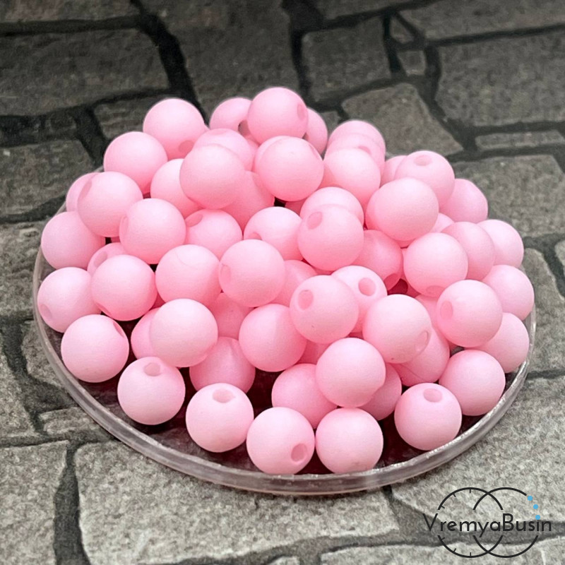 Бусины акриловые, матовые шарики 6 мм (упак. 20 шт.)