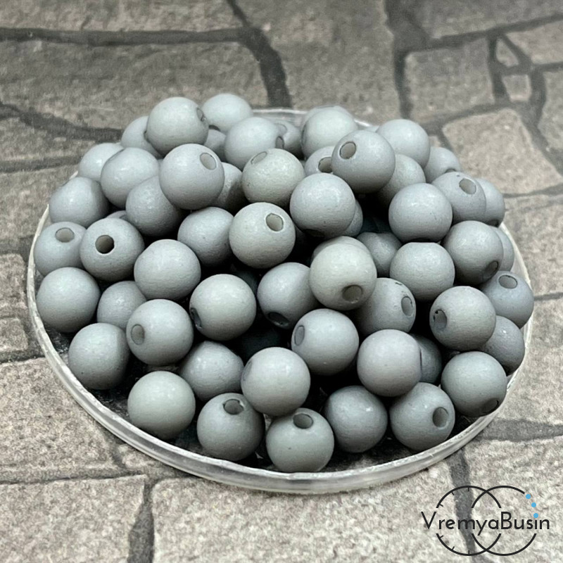 Бусины акриловые, матовые шарики 6 мм (упак. 20 шт.)