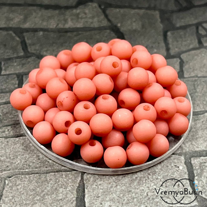 Бусины акриловые, матовые шарики 6 мм (упак. 20 шт.)