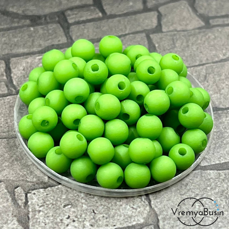 Бусины акриловые, матовые шарики 6 мм (упак. 20 шт.)