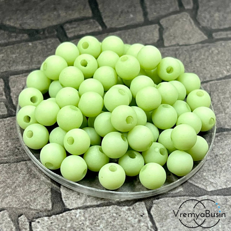 Бусины акриловые, матовые шарики 6 мм (упак. 20 шт.)