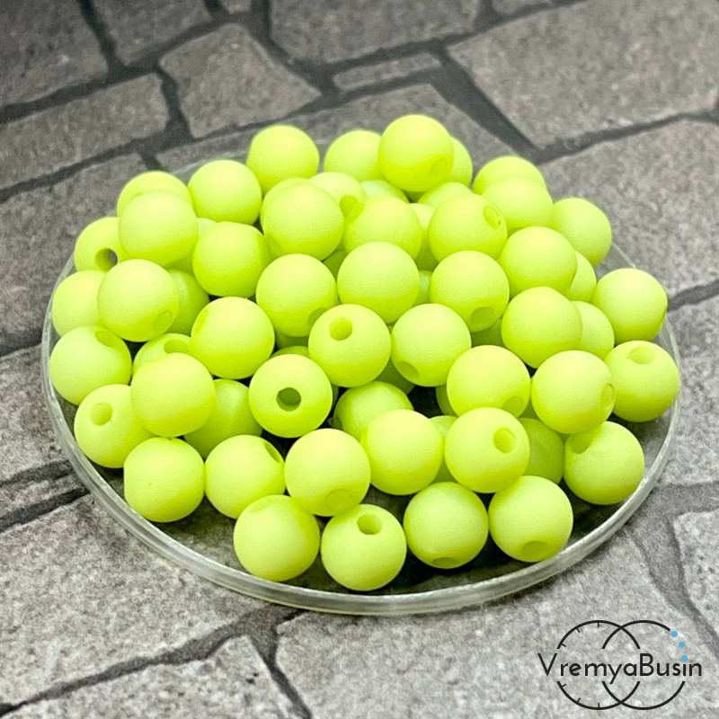 Бусины акриловые, матовые шарики 6 мм (упак. 20 шт.)