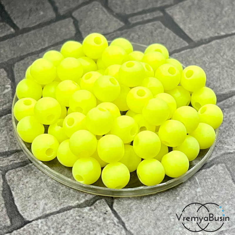 Бусины акриловые, матовые шарики 6 мм (упак. 20 шт.)