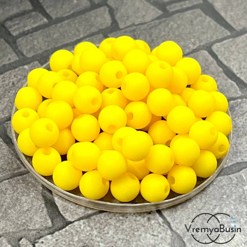 Бусины акриловые, матовые шарики 6 мм (упак. 20 шт.)